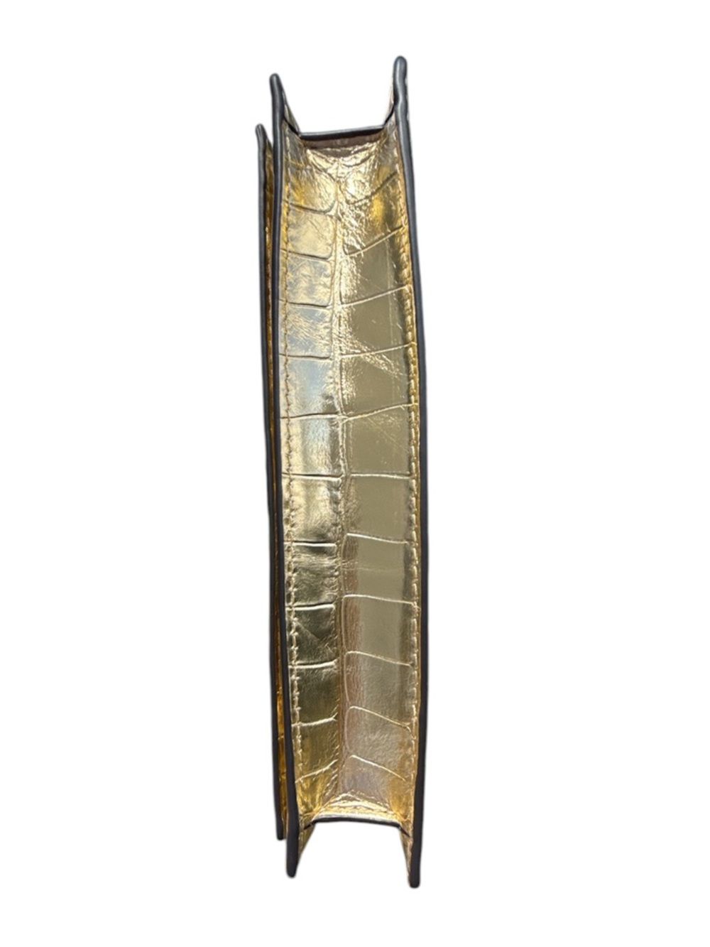 ALEXIS BITTAR Lioness Metallic Croc Embossed Leather Top-Handle Bag - Picture 10 of 12
